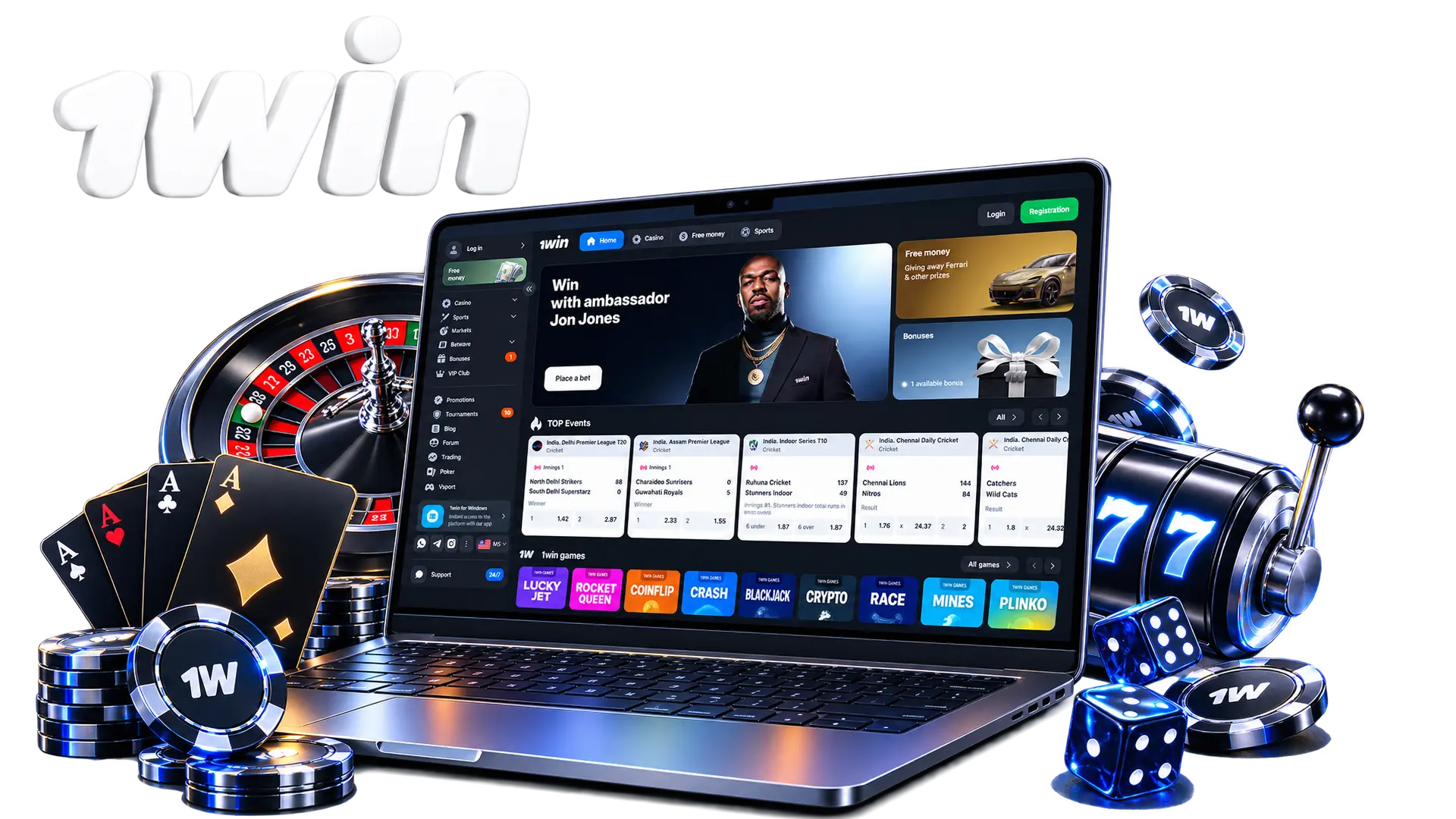 Enjoy the wide variety of games at 1win casino.